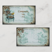 青いぼろぼろのシックな名刺 名刺 (正面/裏面)