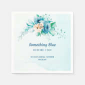 青いものが私がする前に 花のウェディングシャワー スタンダードカクテルナプキン (正面)