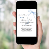 青いものが私の白いウェディングシャワーの前に 招待状