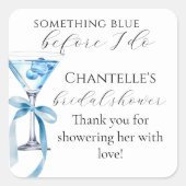 青いものを前にドゥ マティーニ ブライダルシャワー スクエアシール (正面)