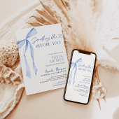 青いものを前に ブライダルシャワーの招待状 招待状