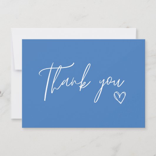 青いものを見る前に私も青い ブライダルシャワーのお礼 サンキューカード (正面)
