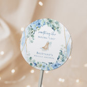青いものを贈る 私の結婚式の花のシャワー ラウンドシール