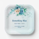 青いものを贈る 私の結婚式前 フラワーブライダルシャワー ペーパープレート (正面)