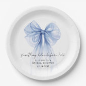 青いものを身につけて結婚式へ ブライダルシャワーのためのエレガントなペーパープレート ペーパープレート (正面)