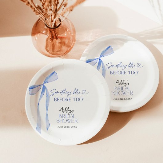 青いものを身につける前に私がする花嫁のシャワー ペーパープレート