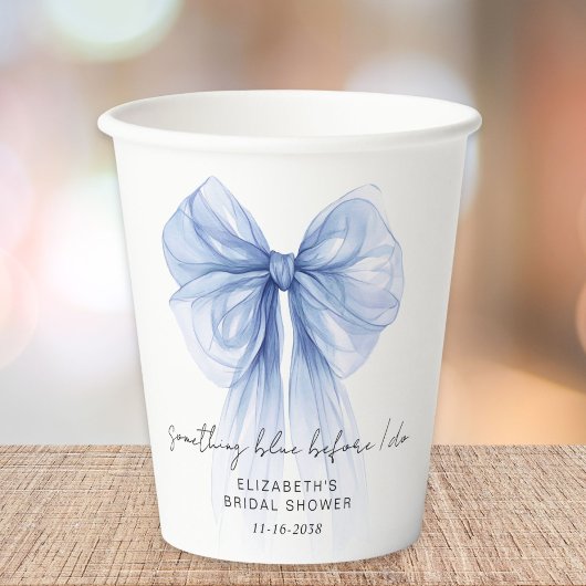 青いものを身に着ける前にドゥ・ボウのブライダルシャワー 紙コップ