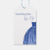 青いものを身に着ける前にドレス ブライダルシャワー ギフトタグ (裏面)