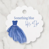 青いものを身に着ける前にドレス ブライダルシャワー フェイバータグ (裏面)