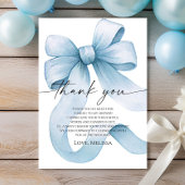 青いものを身に着ける前に青いリボンの結婚前お披露目パーティー サンキューカード
