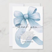 青いものを身に着ける前に ブルー リボン ブライズシャワー サンキューカード (正面)