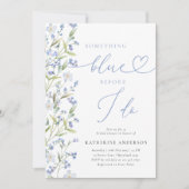 青いもの ブルー ダスティー ブルー ウェディング シャワー 招待状 (正面)