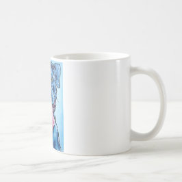 青いゆっくり進られたピット・ブル コーヒーマグカップ