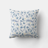 青いよくはしゃぐイルカと波 クッション (裏面)