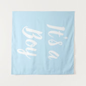 青いよ！ライトブルーのベビーシャワー、性別発表 タペストリー (正面(横))