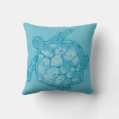 青いろうけつ染めのウミガメの枕 クッション (裏面)