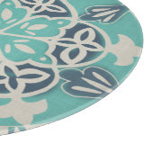 青いろうけつ染めのタイルI カッティングボード (角)