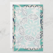 青いろうけつ染めのタイルI 便箋 (正面/裏面)