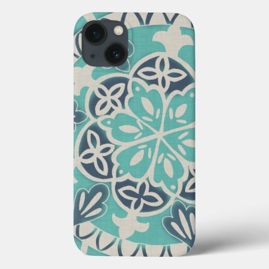 青いろうけつ染めのタイルI Case-Mate iPhoneケース (裏面)