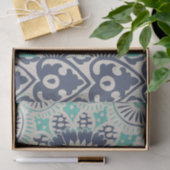 青いろうけつ染めのタイルIII 薄葉紙 (ギフト)