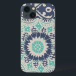 青いろうけつ染めのタイルIII iPhone 13ケース<br><div class="desc">花柄</div>