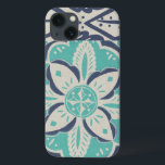 青いろうけつ染めのタイルIV iPhone 13ケース<br><div class="desc">花柄</div>