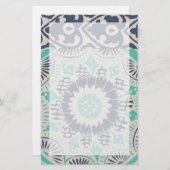 青いろうけつ染めタイルIII 便箋 (正面/裏面)