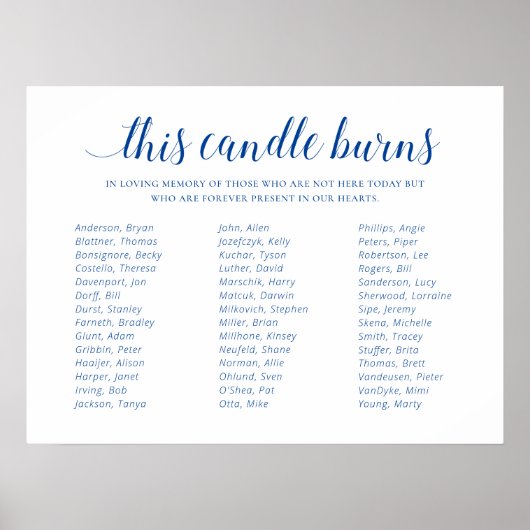 青いろうそくが燃える クラス会 追悼記念 ポスター (正面)