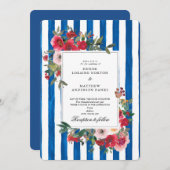 青いアイオライトのウェディング・インビテーション 招待状 (正面/裏面)