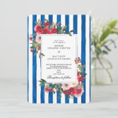 青いアイオライトのウェディング・インビテーション 招待状 (スタンド正面)