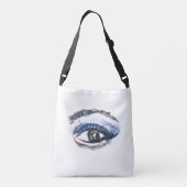 青いアイシャドウの十字の遺体袋 クロスボディバッグ (裏面)