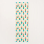 青いアイスクリームのコーンパターン、淡い黄色 ヨガマット (裏面)