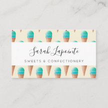 青いアイスクリームのコーンパターン、淡い黄色