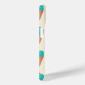 青いアイスクリームのコーンパターン、淡い黄色 Case-Mate iPhoneケース (裏面 / 右)