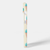 青いアイスクリームのコーンパターン、淡い黄色 Case-Mate iPhoneケース (裏面 / 左)