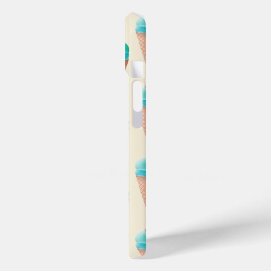 青いアイスクリームのコーンパターン、淡い黄色 Case-Mate iPhoneケース (裏面 / 左)