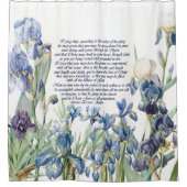 青いアイリスによっては祈りの言葉の花のシャワー・カーテンが開花します シャワーカーテン (正面)