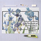 青いアイリス花はティッシュペーパー神の恩寵を救いました 薄葉紙 (クラフト)