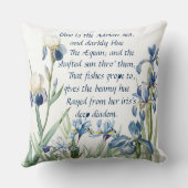 青いアイリス詩の花植物のアイリス花 クッション (裏面)