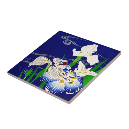 青いアイリス タイル (側面)