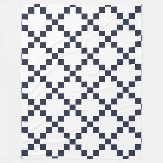 青いアイルランドの結婚式の鎖のキルト毛布 フリースブランケット (正面)