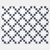 青いアイルランドの結婚式の鎖のキルト毛布 フリースブランケット (正面(横))