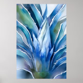 青いアガベの枠なし ポスター (正面)