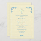 青いアクセントの招待状 招待状 (正面/裏面)