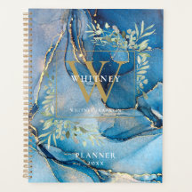 青いアゲイト緑のモノグラム名2023