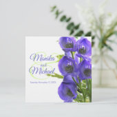 青いアコニットムの花の結婚式の招待状 招待状 (スタンド正面)