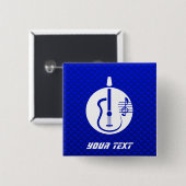 青いアコースティックギター 缶バッジ (正面&裏面)