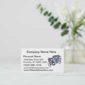 青いアコーディオンの写実的なイメージのデザイン、音楽 名刺 (スタンド正面)