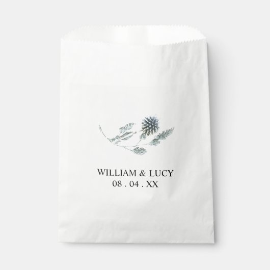 青いアザミの植物性フローラ結婚の フェイバーバッグ (正面)