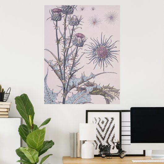 青いアザミ ポスター (ホームオフィス)